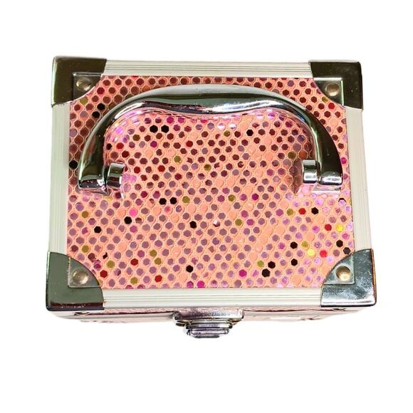 Caboodles Pink Sequin Mini Makeup Case Organizer 2012  Approximately 5" x 5" - Picture 5 of 11